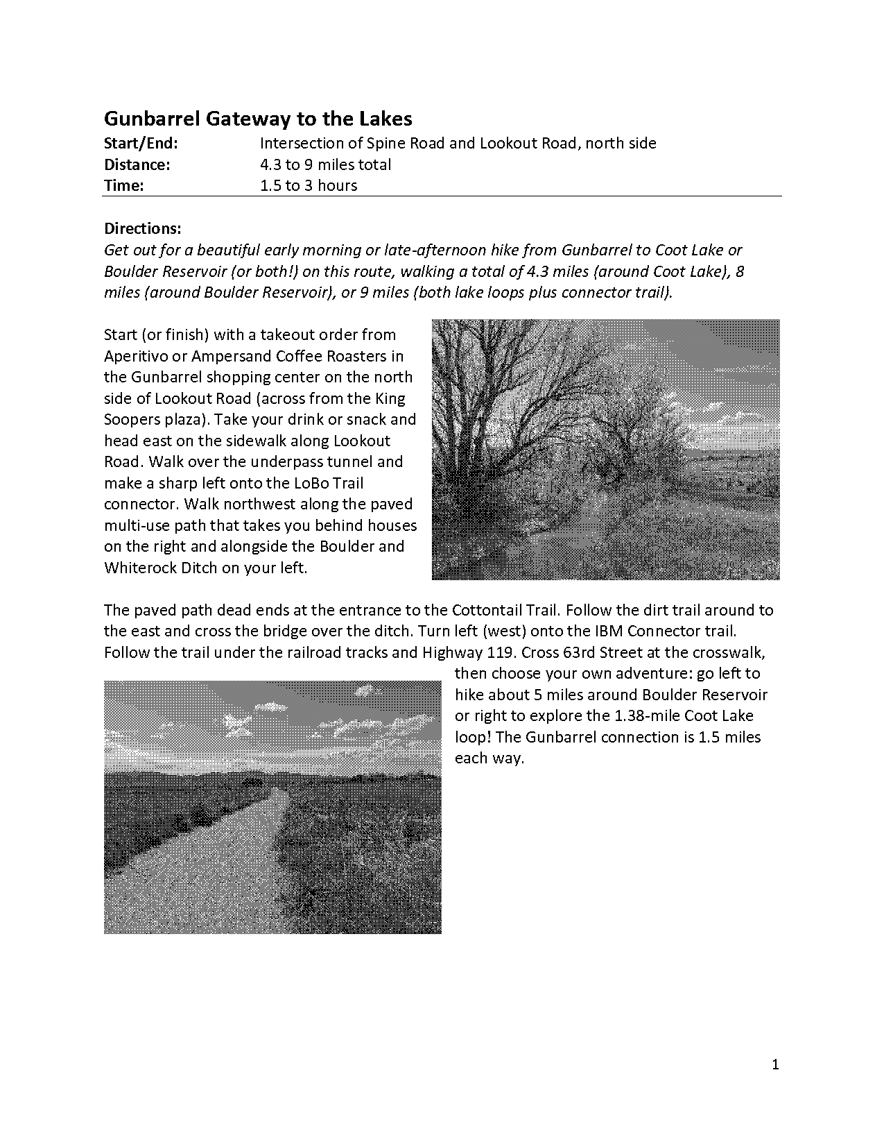 directions to coot lake